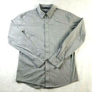 Travis Mathew Golf Long Sleeve Button Down Shirt Men's‎ Small Gray White Stripe
